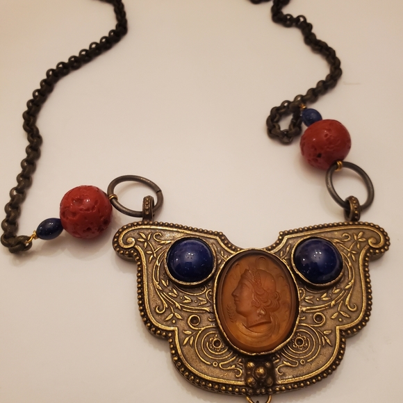 Philippe Ferrandis Paris Dangling Cameo Signed Necklace - Picture 14 of 16